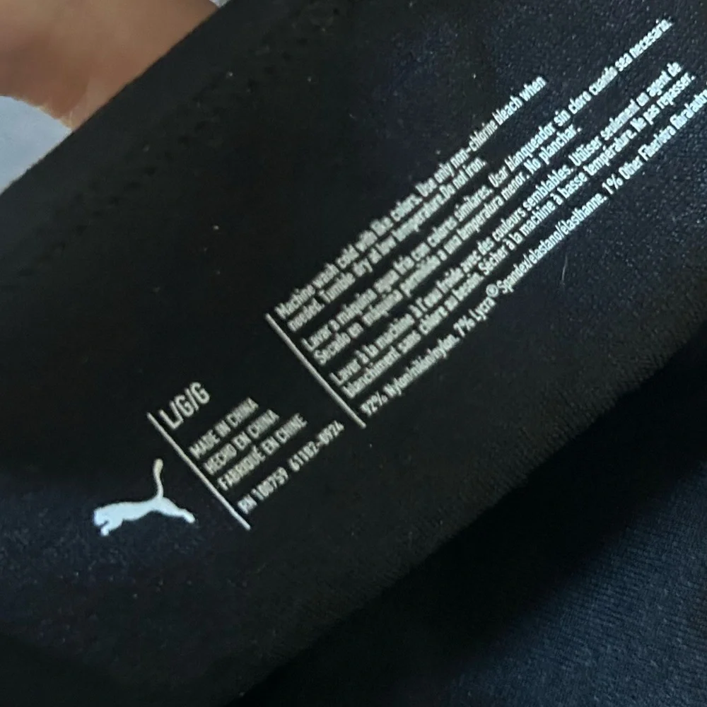 Puma Women’s Large Black Sports Bra Adjustable Straps Activewear
